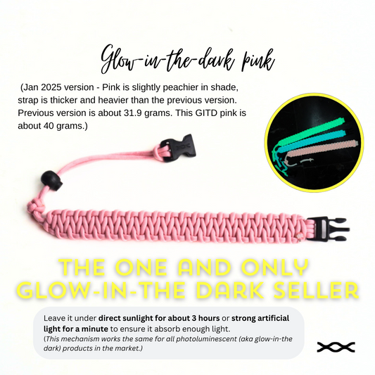 Glow-in-the-dark Pink V2 | TWW parachute cord strap
