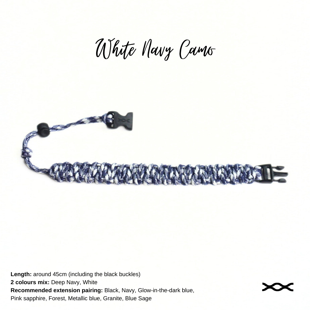 White Navy Camo | TWW parachute cord strap
