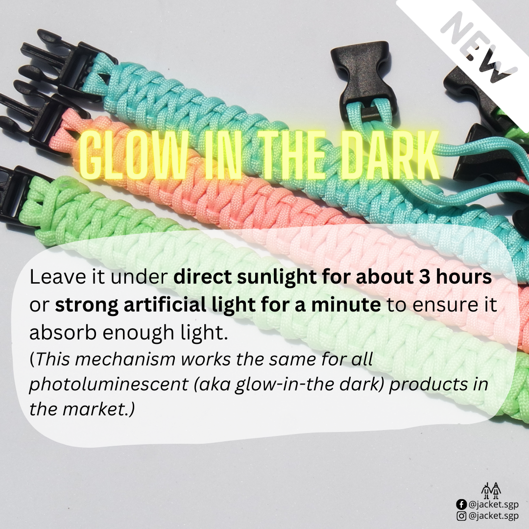 Glow-in-the-dark White | TWW parachute cord strap
