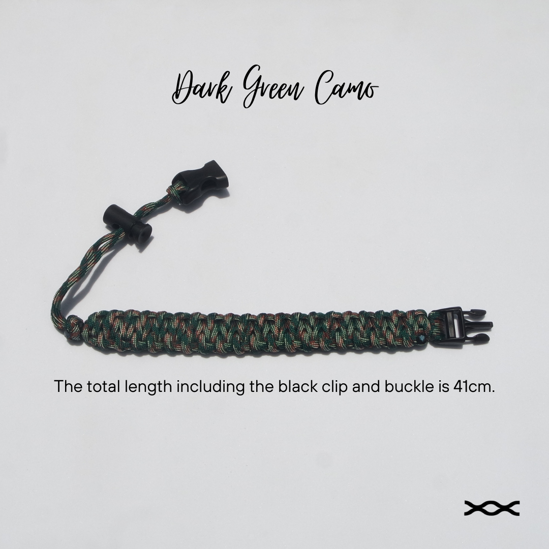 Dark Green Camo | TWW parachute cord strap