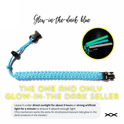 Glow-in-the-dark Blue | TWW parachute cord strap