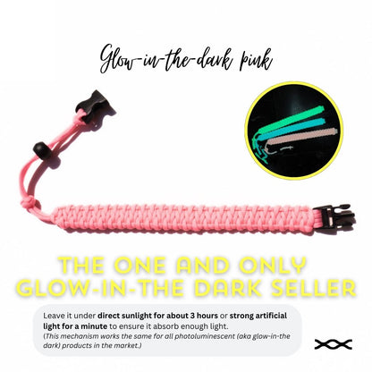 Glow-in-the-dark Pink | TWW parachute cord strap