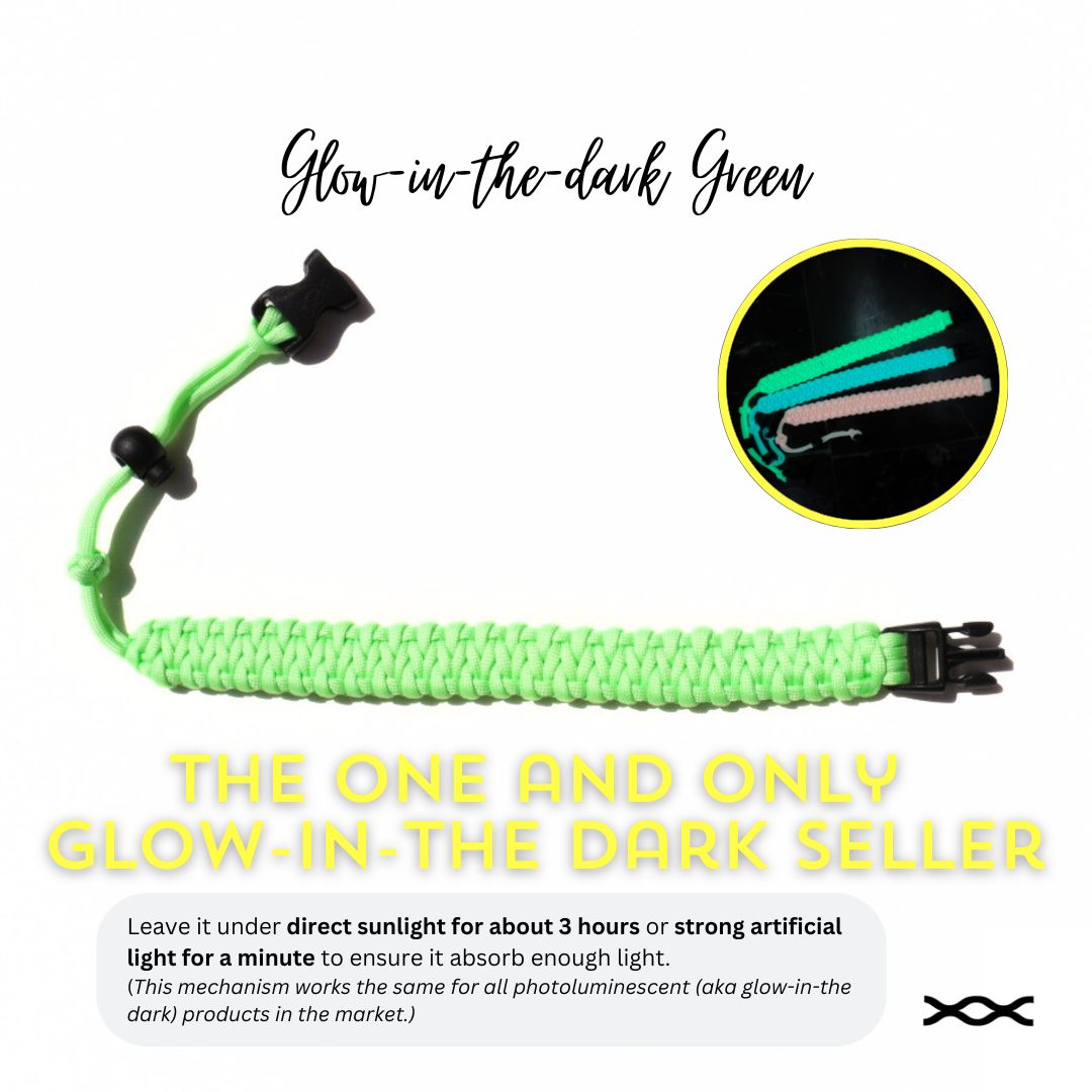 Glow-in-the-dark Green | TWW parachute cord strap