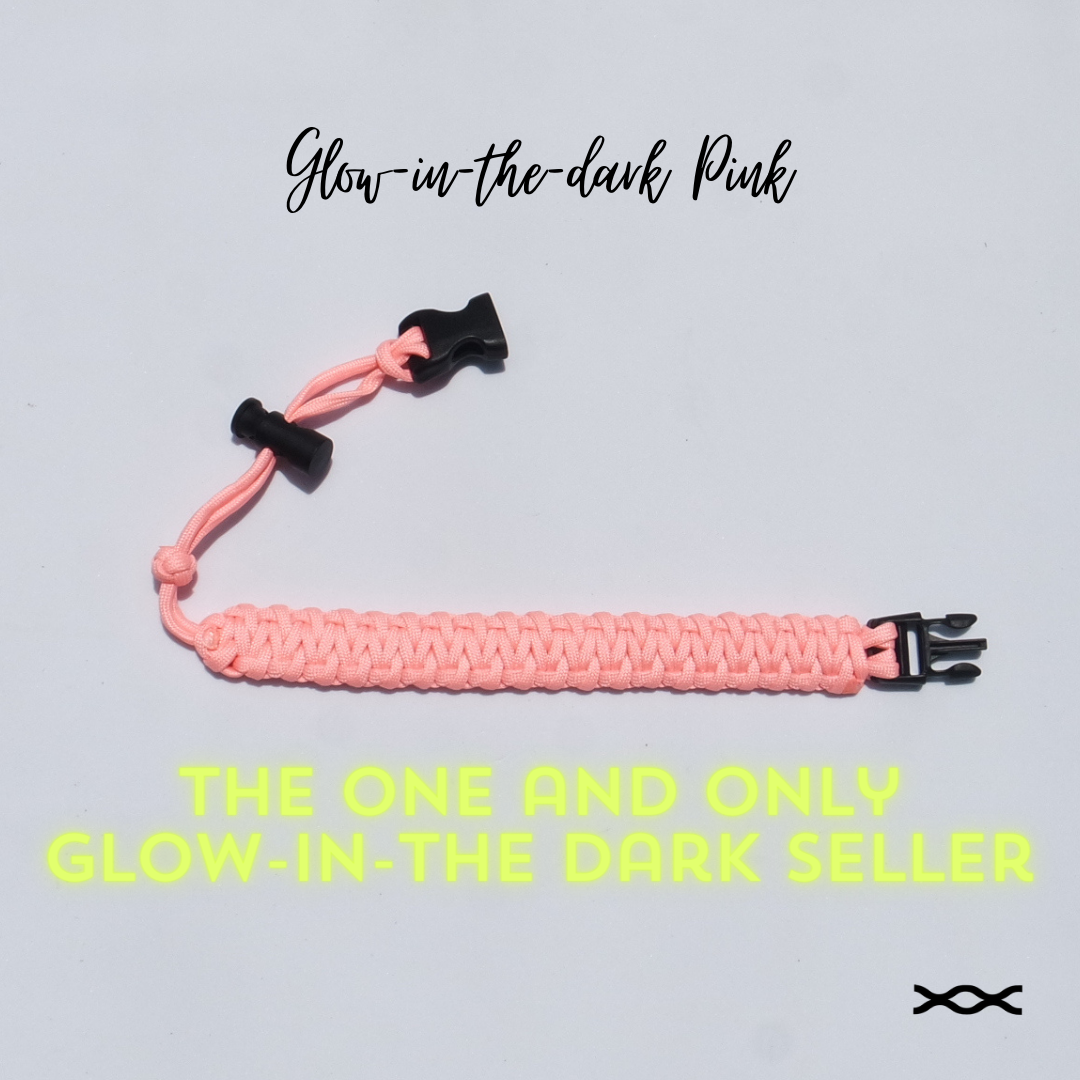 Glow-in-the-dark Pink | TWW parachute cord strap