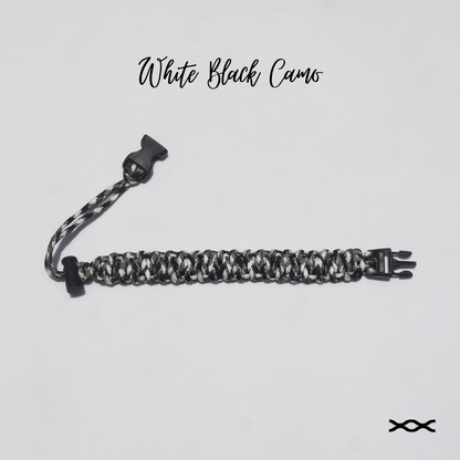 White Black Camo | TWW parachute cord strap